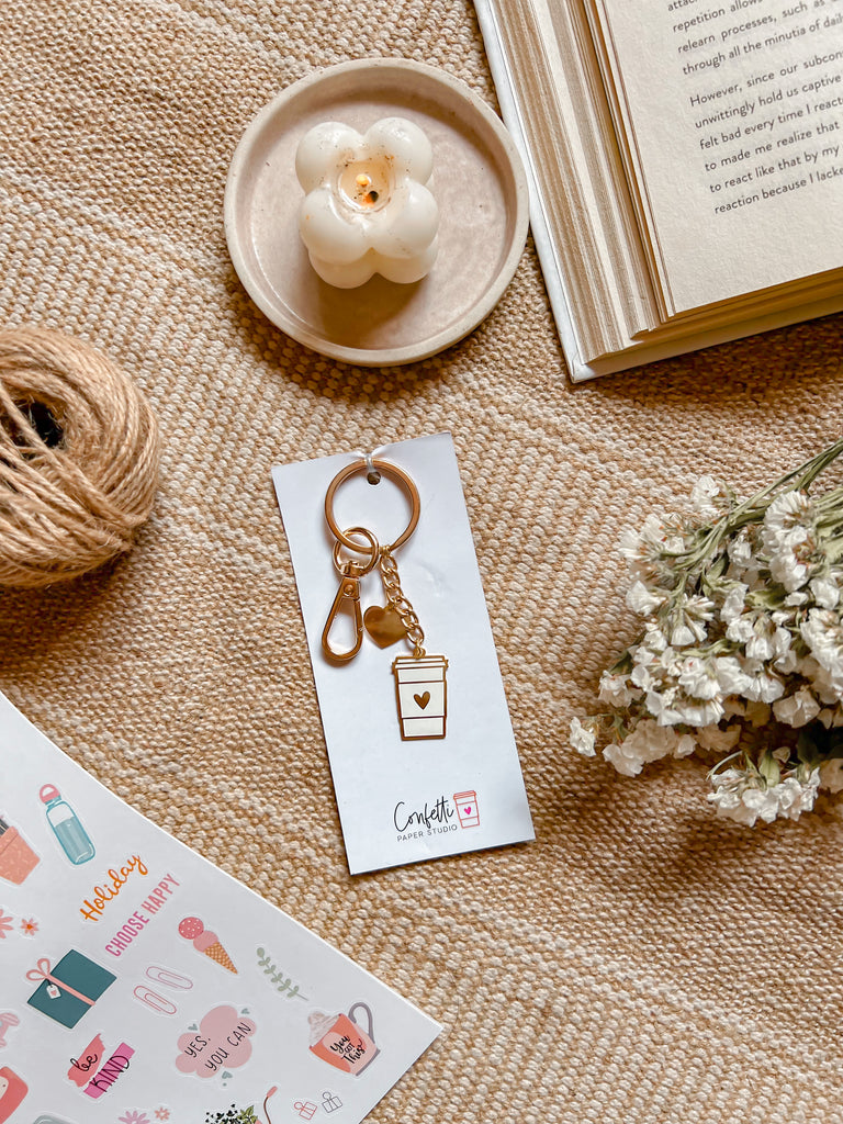 Confetti Coffee Cup Keychain & Bag Charm